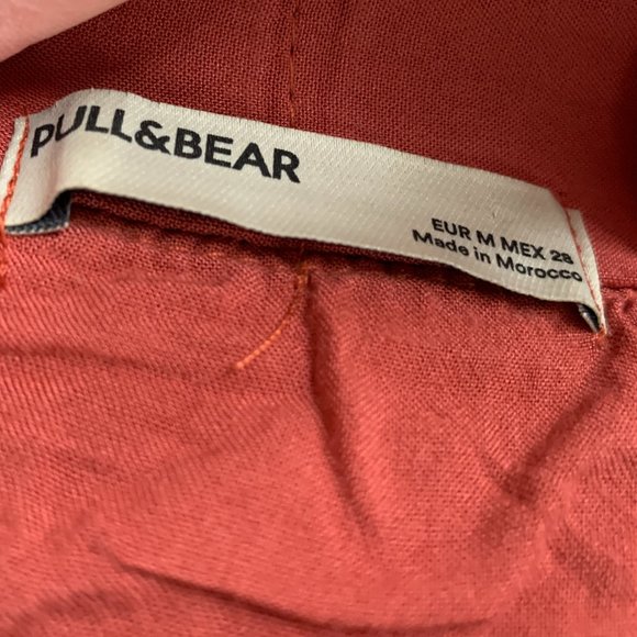 Pull&Bear Side-Button Orange Mini Skirt - Picture 2 of 4